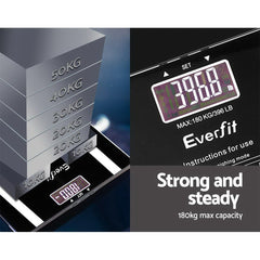 Everfit Bathroom Scales Digital Body Fat Scale 180KG Electronic